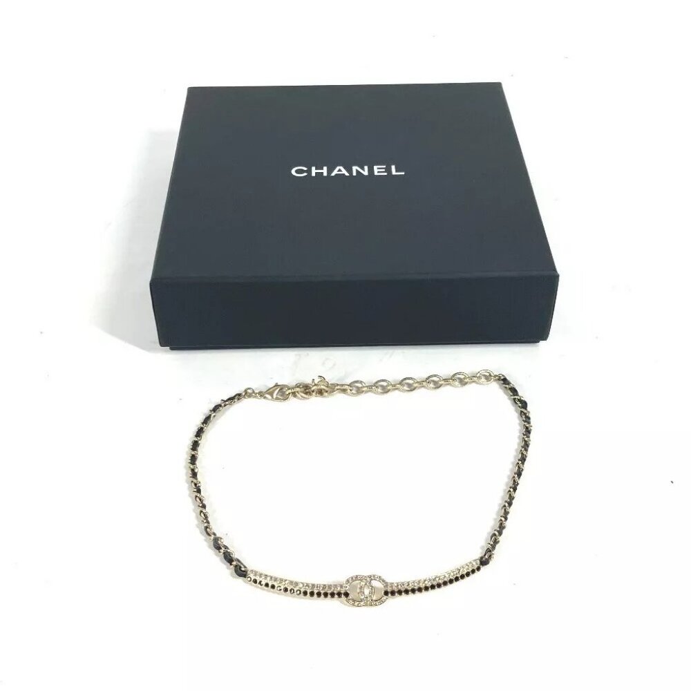 CHANEL A22 CC CC Mark Rhinestone Choker Accessories chain Necklace - Picture 12 of 12
